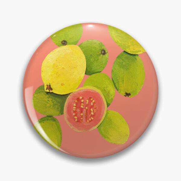 Item preview, Pink Guava Paper Collage Illustration, Tropical Fruit Art, Colorful Children’s Book Style Wall Art  designed and sold by SWSandraWechner.
