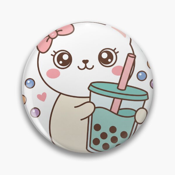 Item preview, Cute Kawaii Siamese Cat with Boba Bubble Tea designed and sold by MoonlitDoodles1.