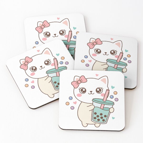 Item preview, Cute Kawaii Siamese Cat with Boba Bubble Tea designed and sold by MoonlitDoodles1.