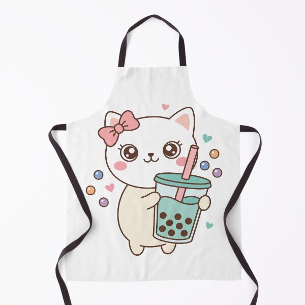 Item preview, Cute Kawaii Siamese Cat with Boba Bubble Tea designed and sold by MoonlitDoodles1.