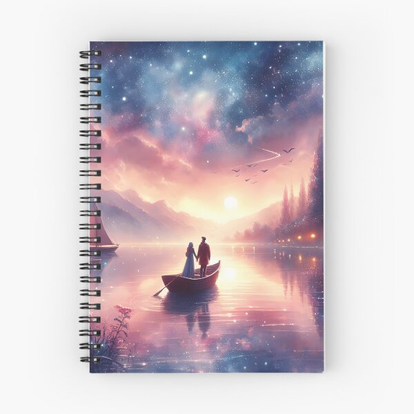 Item preview, Anniversary Starry Boat Scene – Romantic Cosmic Nature Art designed and sold by stylishdzign.