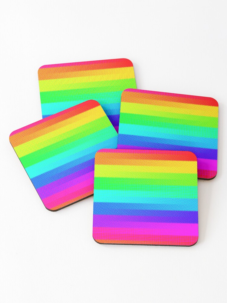 Thumbnail 1 of 5, Coasters (Set of 4), Halftone Pride Ladder designed and sold by ManexSFX.