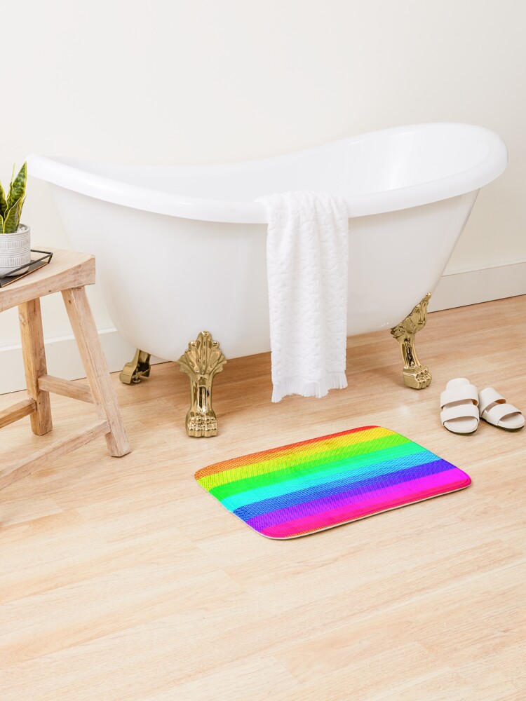 Thumbnail 2 of 6, Bath Mat, Halftone Pride Ladder designed and sold by ManexSFX.