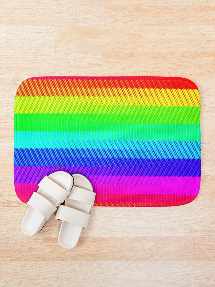 Thumbnail 1 of 6, Bath Mat, Halftone Pride Ladder designed and sold by ManexSFX.