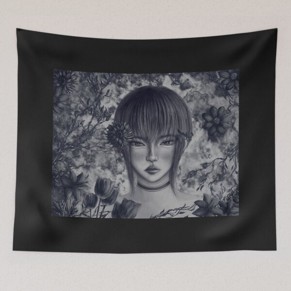 Item preview, Beautiful girl surrounded by flowers designed and sold by Witseart.