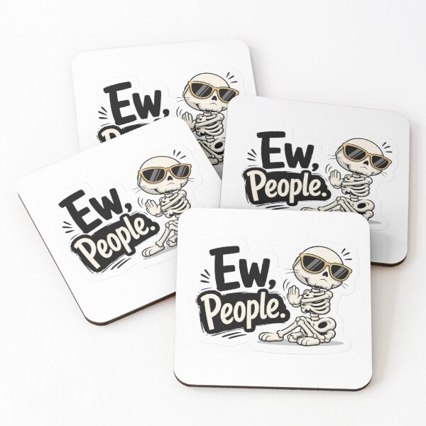 Item preview, Ew, People Skeleton Sticker | Funny Introvert Skeleton Design | Anti Social Humor Gift designed and sold by SkeletonMood.
