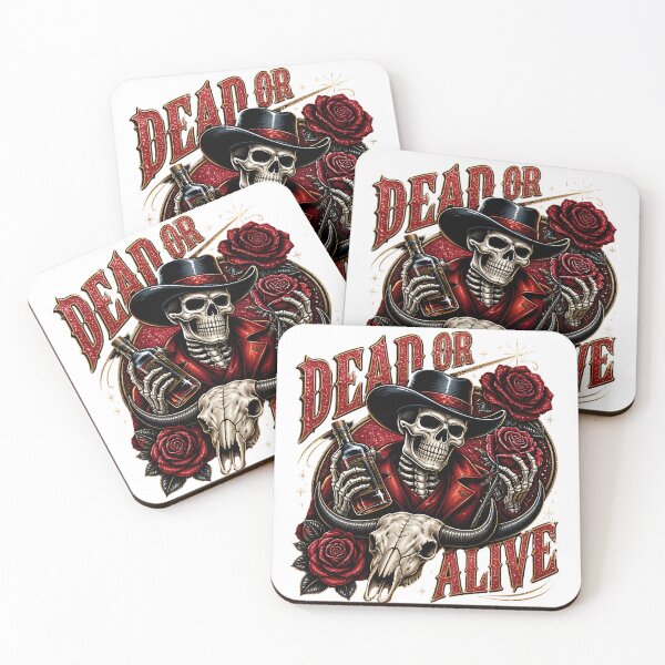 Item preview, Dead Or Alive | Western Skeleton Cowboy Whiskey & Roses Gothic Design designed and sold by athanasioungr.