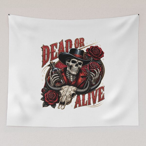 Item preview, Dead Or Alive | Western Skeleton Cowboy Whiskey & Roses Gothic Design designed and sold by athanasioungr.