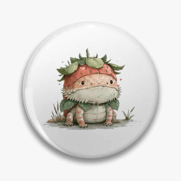 Item preview, Kawaii Bearded Dragon Strawberry | Cute Reptile Fruit Art designed and sold by Moonlit Menagerie.