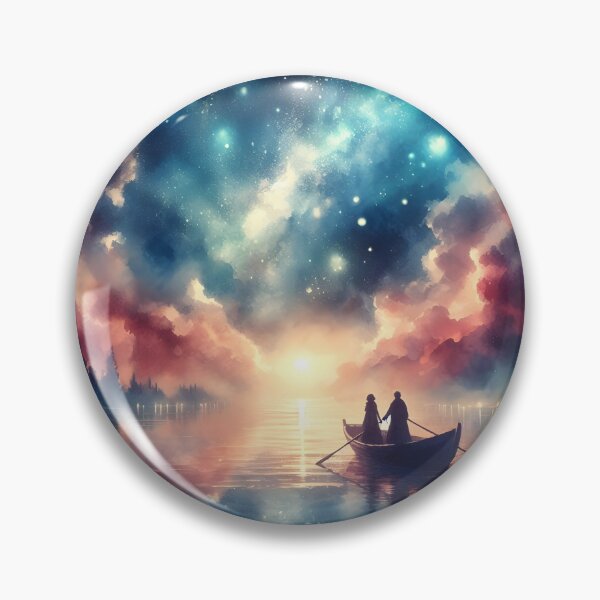 Item preview, Anniversary Starry Boat Scene – Romantic Cosmic Nature Art designed and sold by stylishdzign.