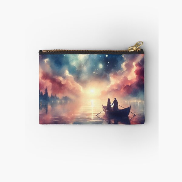 Item preview, Anniversary Starry Boat Scene – Romantic Cosmic Nature Art designed and sold by stylishdzign.