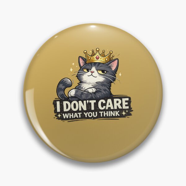 Item preview, I Don't Care What You Think Funny Black Cat King Sarcastic Cat Lover Design designed and sold by MimiSabu.