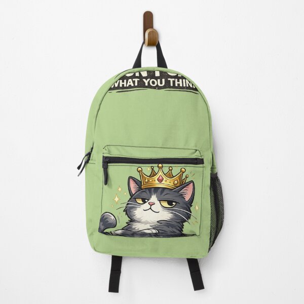 Item preview, I Don't Care What You Think Funny Black Cat King Sarcastic Cat Lover Design designed and sold by MimiSabu.