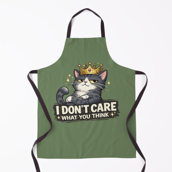 Item preview, I Don't Care What You Think Funny Black Cat King Sarcastic Cat Lover Design designed and sold by MimiSabu.