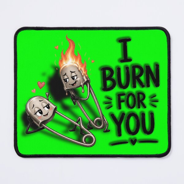 Item preview, I Burn for You – Cute Match and Safety Pin Love Illustration designed and sold by mikemuchu.