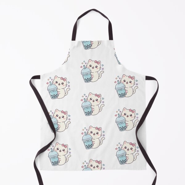 Item preview, Cute Kawaii White Cat Drinking Bubble Boba Tea designed and sold by MoonlitDoodles1.