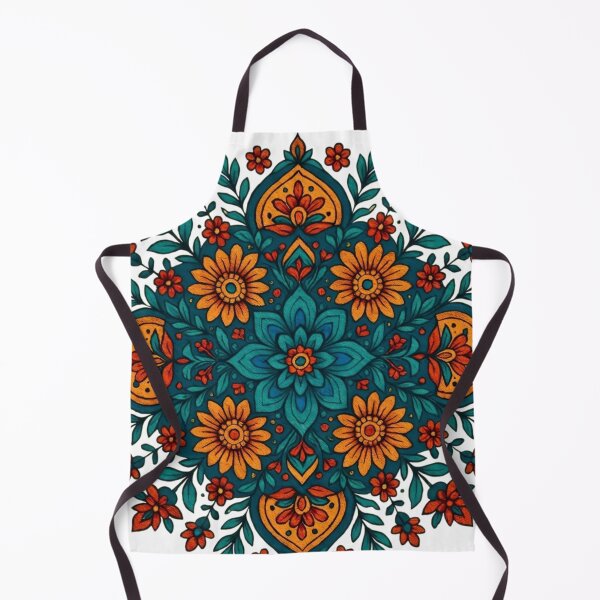 Item preview, Intricate Floral Mandala Orange Teal Spiritual Balance Pattern designed and sold by Good Vibes .