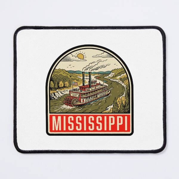 Item preview, Vintage Mississippi River Steamboat Retro Travel Art designed and sold by Paper Drip.