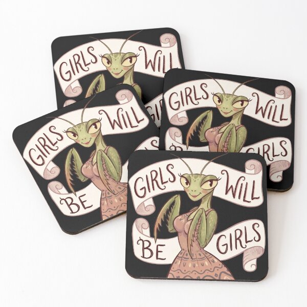 Item preview, Girls Will Be Girls - Praying Mantis funny Illustration designed and sold by Trevor Cutler.