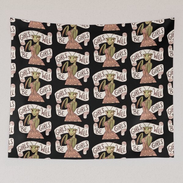 Item preview, Girls Will Be Girls - Praying Mantis funny Illustration designed and sold by Trevor Cutler.