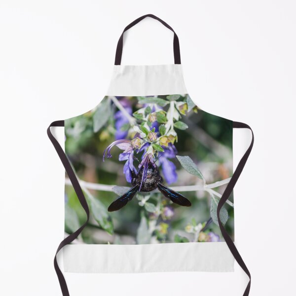 Item preview, Honeybee Pollinating Purple Flower Close-Up In Garden With Green Leaves And Soft Background designed and sold by Nmallia.