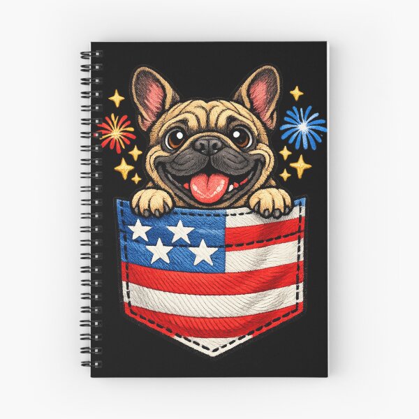Item preview, Patriotic bulldog in pocket | American flag pocket | 4th of July dog pocket pet gift designed and sold by Youngkev-arts.