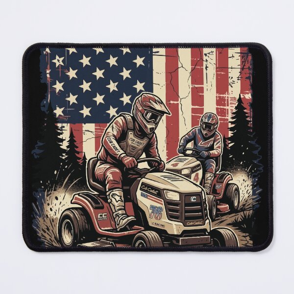 Item preview, Racing Mower - American Flag - Lawn Mower Racing designed and sold by RaceDayRags.