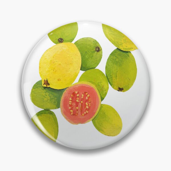 Item preview, Pink Guava Paper Collage Illustration, Tropical Fruit Art, Colorful Children’s Book Style Wall Art  designed and sold by SWSandraWechner.