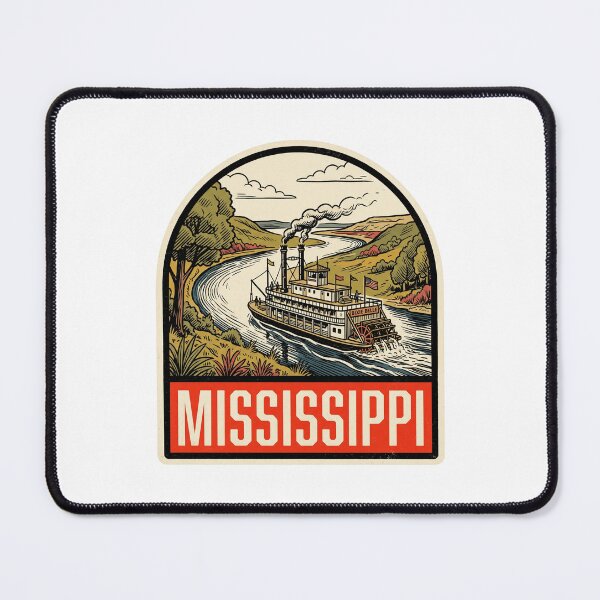 Item preview, Vintage Mississippi River Steamboat Retro Travel Art designed and sold by Paper Drip.
