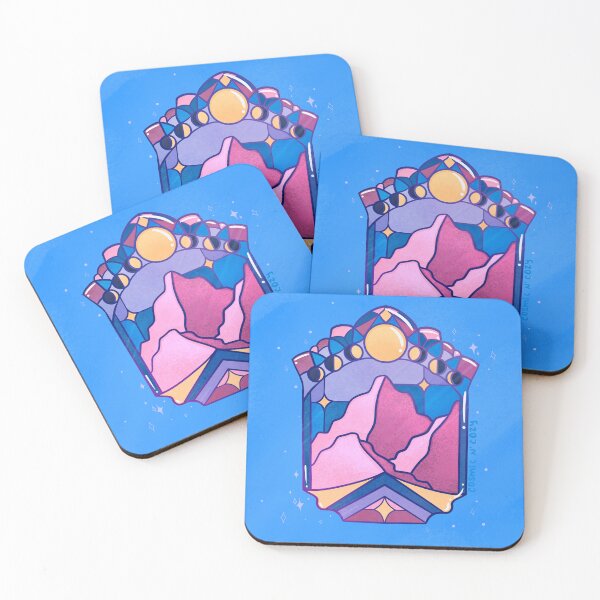 Item preview, Mountain View at Dusk Stain Glass designed and sold by CosmicNCozy.