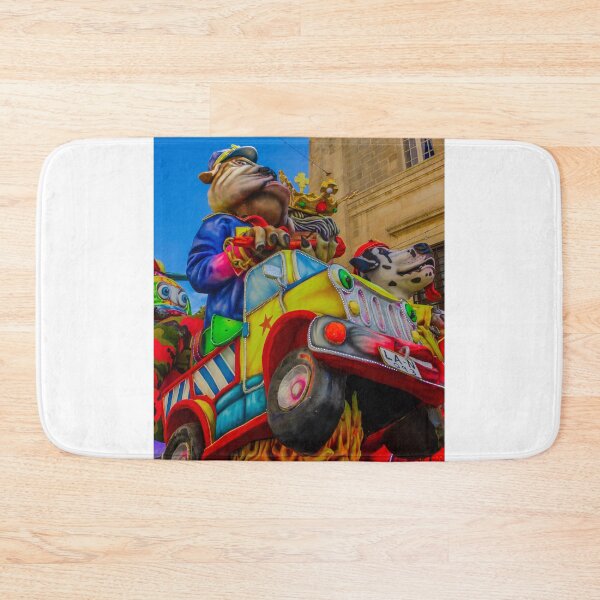Item preview, Colorful Carnival Parade Float Featuring Giant Dog Sculptures Wearing Crowns In Urban Festival designed and sold by Nmallia.