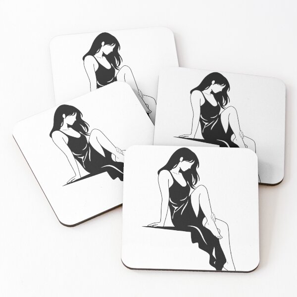 Item preview, Minimalist Seated Woman Line Art Print designed and sold by Studio pod Burom.