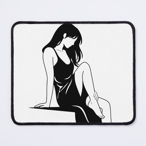 Item preview, Minimalist Seated Woman Line Art Print designed and sold by Studio pod Burom.