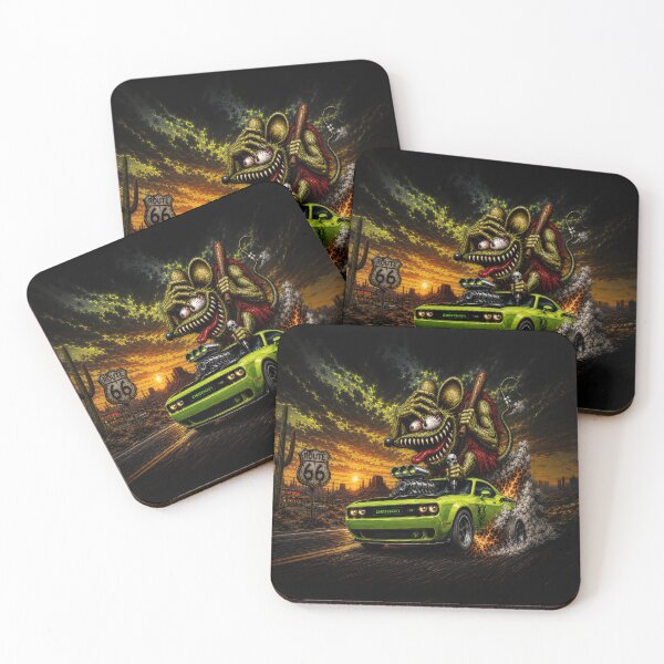 Item preview, Monster Rat Challenger Demon Route 66 Burnout Muscle Car Art designed and sold by artistwill.