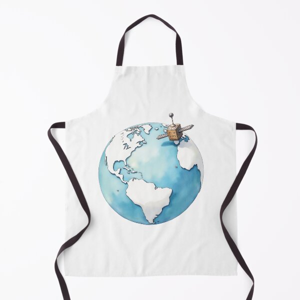 Item preview, Earth And Satellite Watercolor Illustration designed and sold by SpatialPost.