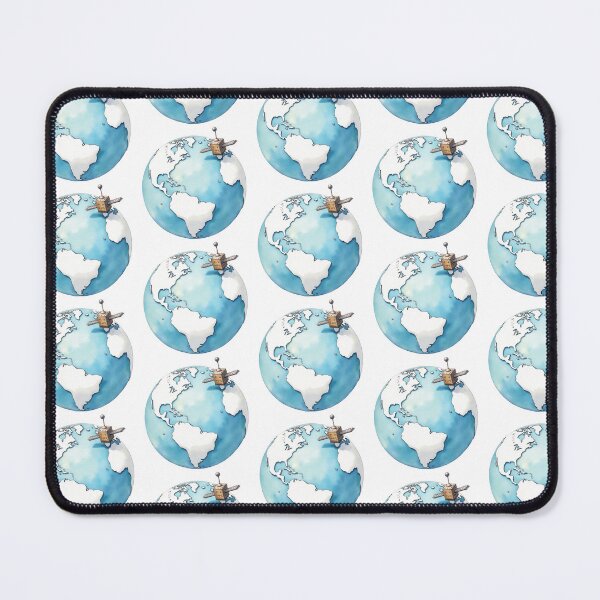 Item preview, Earth And Satellite Watercolor Illustration designed and sold by SpatialPost.