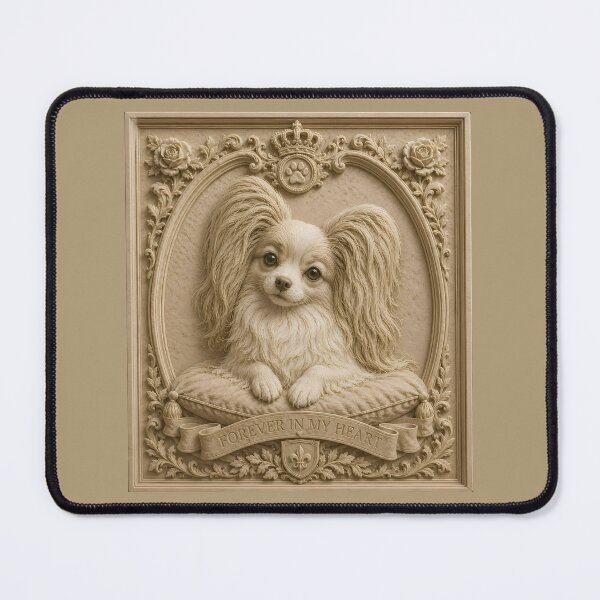 Item preview, Papillon Dog Relief Art | Elegant Vintage Pet Portrait Wall Decor designed and sold by ManJiangHong.