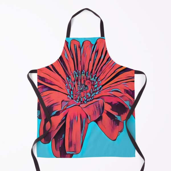 Item preview, Moody Electric Red and Blue Gerbera Daisy Flower Digital Painting designed and sold by BalkanBloom.