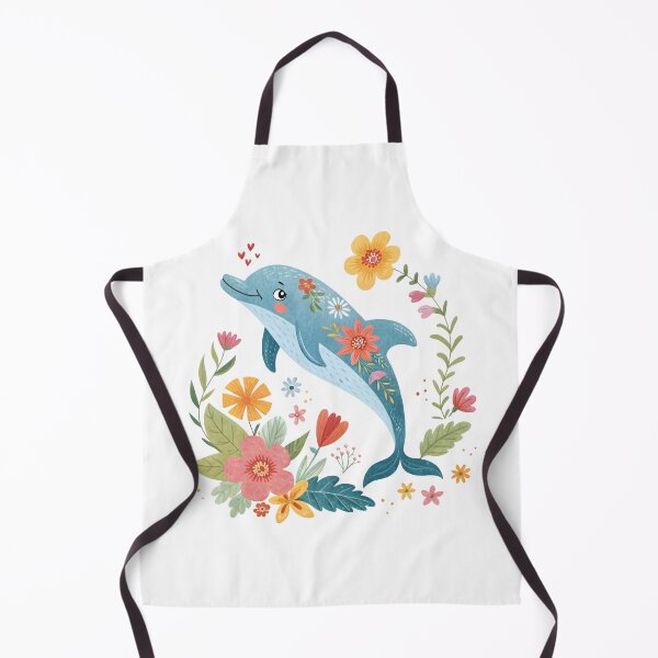 Item preview, Cute Floral Dolphin Illustration designed and sold by trendspatterns.