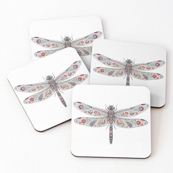 Item preview, Dragonfly - Traditional Folk Ornament Illustration designed and sold by Karaboshka.