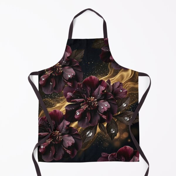 Item preview, Midnight Velvet Blossoms Dark Floral - Luxury Burgundy Flower Pattern - Gothic Botanical Art - Moody Floral Print - Dark Romantic Aesthetic Gift designed and sold by WitchyBotanicaArt.