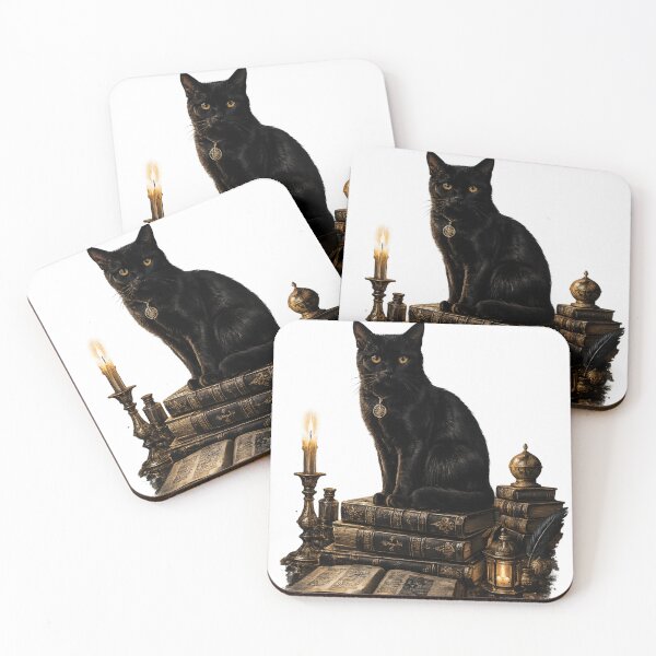 Item preview, Black Cat Moonlit Library designed and sold by VelarisMoon.