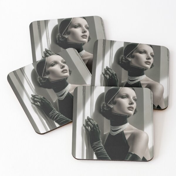 Item preview, Wall Art - Postcard - Poster: Midnight Glamour — Art Deco Portrait of Timeless Elegance designed and sold by ForeverPrintsOK.