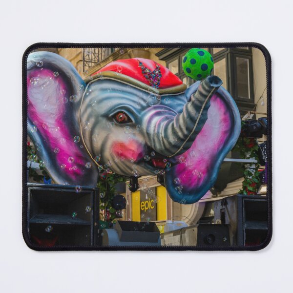 Item preview, Colorful Elephant Parade Float With Bubbles At A Vibrant Street Festival Celebration designed and sold by Nmallia.