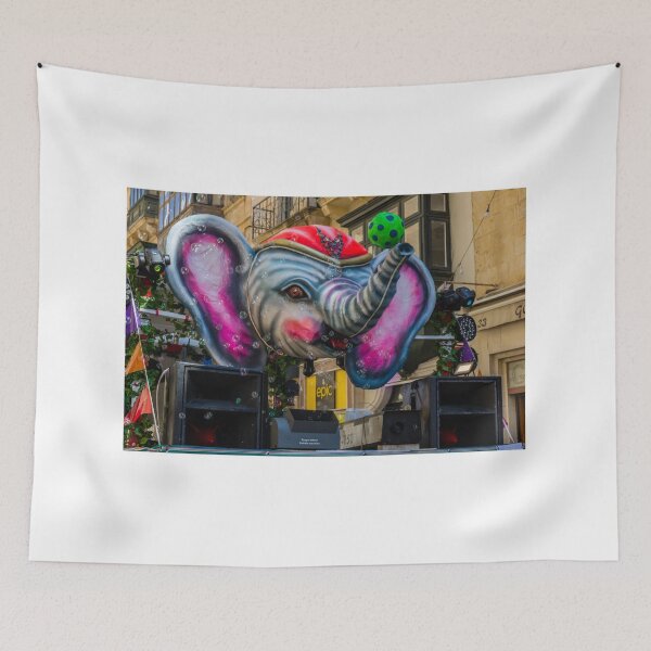 Item preview, Colorful Elephant Parade Float With Bubbles At A Vibrant Street Festival Celebration designed and sold by Nmallia.