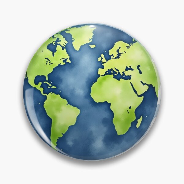 Item preview, Watercolor Planet Earth Illustration designed and sold by SpatialPost.