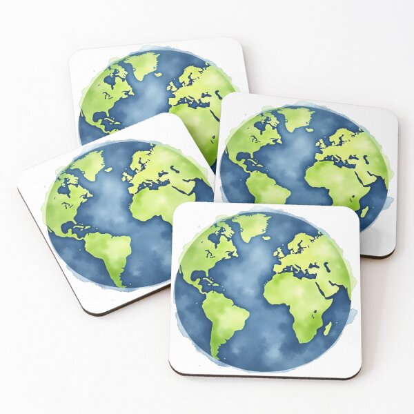 Item preview, Watercolor Planet Earth Illustration designed and sold by SpatialPost.