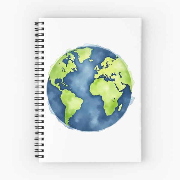 Item preview, Watercolor Planet Earth Illustration designed and sold by SpatialPost.