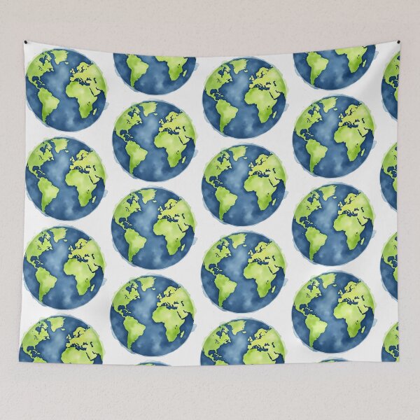 Item preview, Watercolor Planet Earth Illustration designed and sold by SpatialPost.