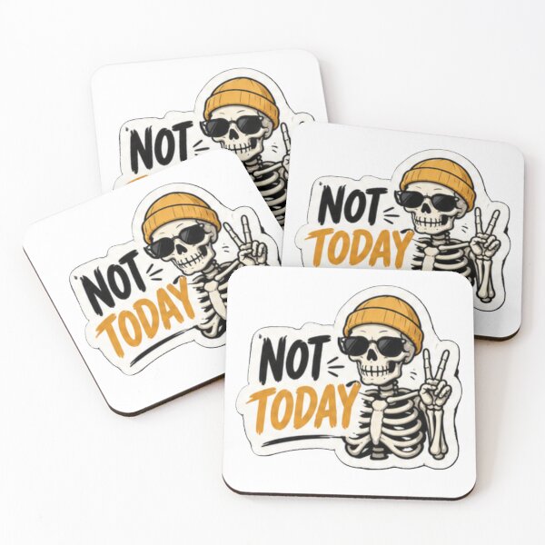 Item preview, Not Today Skeleton Sticker | Funny Skeleton Peace Sign Design | Sarcastic Mood Humor Gift designed and sold by SkeletonMood.